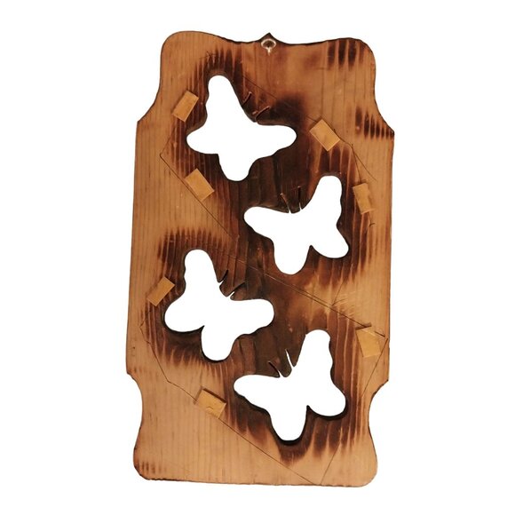 Vintage Cryptomeria Butterfly Wood Wall Hanging Art - Picture 2 of 4